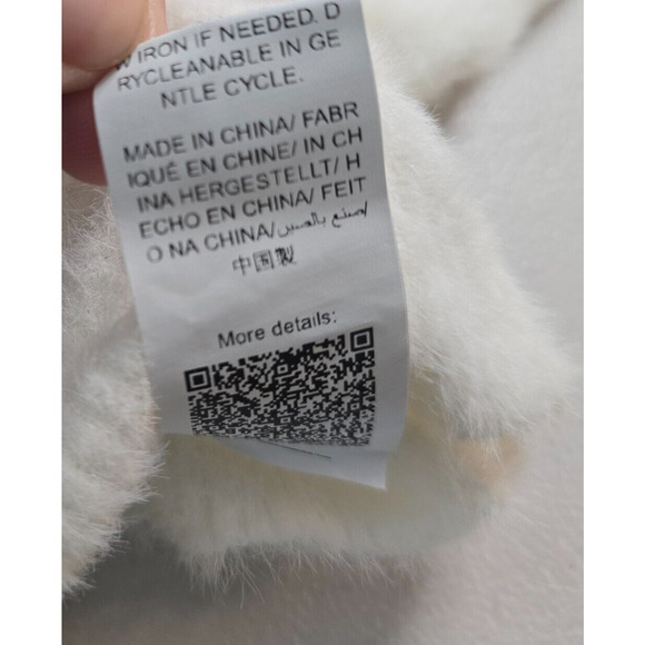 Shein Bae Blouse Women's S Off White Wrap Crossover Long Sleeve Soft Fuzzy NWT - Picture 7 of 11